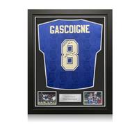 Exclusive Memorabilia Camiseta de fútbol Americano de los Rangers de la Temporada 1996-97 firmada por Paul Gascoigne. Marco estándar.