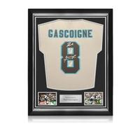 Exclusive Memorabilia Camiseta de fútbol de Inglaterra de 1996 firmada por Paul Gascoigne. Marco