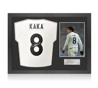 Exclusive Memorabilia Camiseta de fútbol del Real Madrid 2024-25 firmada por Kaká. Marco con Icono.