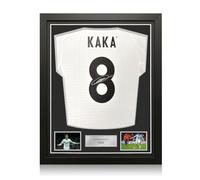 Exclusive Memorabilia Camiseta de fútbol del Real Madrid 2024-25 firmada por Kaká. Marco estándar.