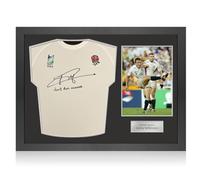 Exclusive Memorabilia Camiseta de Inglaterra firmada y dedicada por Jonny Wilkinson. Marco icónico.