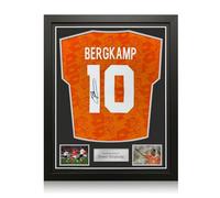 Exclusive Memorabilia Camiseta de los Países Bajos de 1994 firmada por Dennis Bergkamp. Enmarcada.