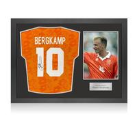 Exclusive Memorabilia Camiseta de los Países Bajos de 1994 firmada por Dennis Bergkamp. Marco conmemorativo.