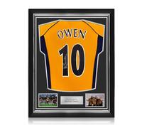 Exclusive Memorabilia Camiseta de visitante del Liverpool 2000 firmada por Michael Owen. Marco