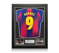 Exclusive Memorabilia Camiseta del Barcelona firmada por Luis Suárez. Enmarcada.