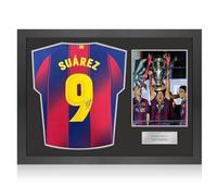 Exclusive Memorabilia Camiseta del Barcelona firmada por Luis Suárez. Marco icónico.