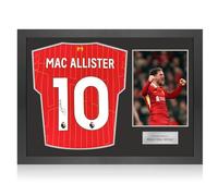 Exclusive Memorabilia Camiseta del Liverpool firmada por Alexis Mac Allister. Marco icónico.