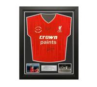 Exclusive Memorabilia Camiseta del Liverpool firmada por Kenny Dalglish e Ian Rush. Enmarcada.