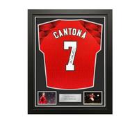 Exclusive Memorabilia Camiseta del Manchester United 1996-98 firmada por Eric Cantona. Enmarcada.