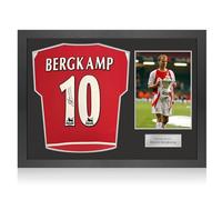 Exclusive Memorabilia Camiseta Original del Arsenal 2002-04 firmada por Dennis Bergkamp. Marco icónico.