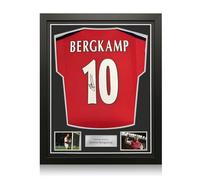 Exclusive Memorabilia Camiseta Original del Arsenal de la Temporada 2000-02 firmada por Dennis Bergkamp. Marco estándar.