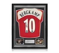 Exclusive Memorabilia Camiseta Original del Arsenal de la Temporada 2004-05 firmada por Dennis Bergkamp. Marco