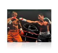 Exclusive Memorabilia Foto de Boxeo firmada por Joe Calzaghe: contra Roy Jones Jr.
