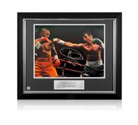 Exclusive Memorabilia Fotografía de Boxeo firmada por Joe Calzaghe: contra Roy Jones Jr. Marco de Lujo