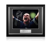 Exclusive Memorabilia Fotografía de los Rangers firmada por Paul Gascoigne. Marco de Lujo.