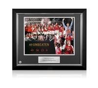 Exclusive Memorabilia Fotografía del Arsenal firmada por Dennis Bergkamp: invictos. Marco de Lujo.