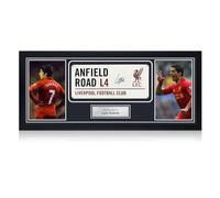 Exclusive Memorabilia Letrero de Calle de Liverpool, Firmado por Luis Suárez. Enmarcado.