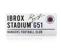 Exclusive Memorabilia Letrero de Calle de los Rangers, Firmado por Paul Gascoigne.