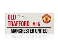 Exclusive Memorabilia Letrero de Calle del Manchester United, Firmado por Bryan Robson.