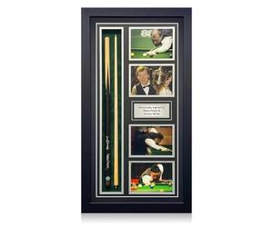 Exclusive Memorabilia Taco de Billar Firmado por Steve Davis y Jimmy White. Enmarcado.