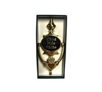 Exclusively Irish Cead Mile Failte - Aldaba de puerta ovalada, estilo claddagh, níquel satinado (latón negro)