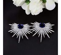 Exclusivo color de circonía cúbica rosa pavimentado joyas de pendientes grandes para mujeres