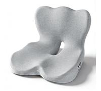 Exclusivo Mezcla Cojín de Asiento de Espuma Viscoelástica - Ergonómico, Antideslizante y Cómodo, para Silla, Oficina, Coche y Soporte Lumbar, Gris Claro