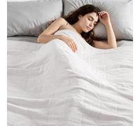 Exclusivo Mezcla Manta de 100% Algodón, Manta de Verano para Sofá y Cama, Colcha Multiusos, Ligera, Extrasuave y Cómoda, Lavable a Máquina y Secable, 130 x 150 cm, Blanco
