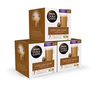 Exclusivo Nescafé Dolce Gusto Café con Leche, Pack de 3 x 16 Cápsulas - Total: 48 Cápsulas de Café
