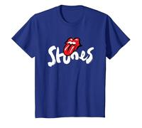Exclusivo Rolling Stones Arte Brocha Classic Rock Merch Camiseta, Niños, Azul Real, 8 años