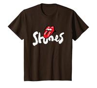 Exclusivo Rolling Stones Arte Brocha Classic Rock Merch Camiseta, Niños, Marrón, 4 años