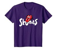 Exclusivo Rolling Stones Arte Brocha Classic Rock Merch Camiseta, Niños, Morado, 4 años