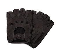 Exclusivos guantes sin dedos para coche de piel de Peccary, cosidos a mano, para hombre y mujer Negro 9