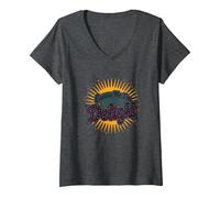 Excuse Me, I'm Actually A Delight - Cita ingeniosa de Sunburst Camiseta Cuello V, Mujer, Jaspeado Oscuro, S