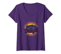 Excuse Me, I'm Actually A Delight - Cita ingeniosa de Sunburst Camiseta Cuello V, Mujer, Morado, XXL