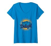 Excuse Me, I'm Actually A Delight - Cita ingeniosa de Sunburst Camiseta Cuello V, Mujer, Zafiro, XL