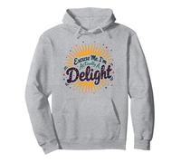 Excuse Me, I'm Actually A Delight - Cita ingeniosa de Sunburst Sudadera con Capucha, Unisex para Adultos, Gris Jaspeado, M