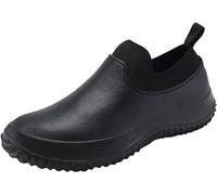 EXECAB Zapatos de Lluvia Zapatos de Chef sin Cordones para Hombres y Mujeres,Zapatos de Trabajo de Cocina de Restaurante Resistentes al Aceite Antideslizantes Impermeables de EVA,Negro,41