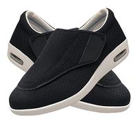 EXECAB Zapatos Extra Anchos para Mujeres y Hombres, Zapatos ortopédicos para diabéticos con Espuma viscoelástica, Zapatos para Caminar Ajustables,Black a,52