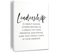 Executive Office Decor Canvas Art Inspirational Leadership Quote Print Motivational Gift for Manager(Framed,16x24inch(40x60cm))