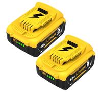 Exemoro 2×18 V 5,0 Ah DCB184 Batería para Dewalt 18 V 5,0 Ah Batería DCB184 DCB180 DCB181 DCB182 DCB200 DCB201 DCB201-2 DCB200-2 DCB204-2 Herramientas eléctricas compatibles (Amarillo)