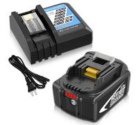 Exemoro Repuesto para makita 18 V 5,5 Ah batería + Cargador, Compatible para makita batería de 14,4 V-18 V BL1860B, BL1850B, BL1840, BL1830, BL1430 y los Cargador DC18RA, DC18RC, DC18RD. (Negro)