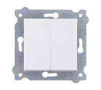 EXEN - Interruptor Empotrado para Luz - Doble Interruptor de Pared Blanco - 2-Vías - All-in-One Compatible con las Series KARELL/ODAK/COMFORT - 202/01E