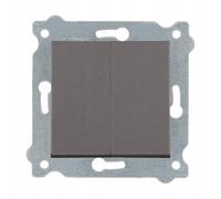 EXEN - Interruptor Empotrado para Luz - Doble Interruptor de Pared - Mocha 2-Vías - All-in-One Compatible con las Series KARELL/ODAK/COMFORT - 202/15E