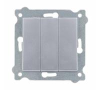 EXEN - Interruptor Empotrado para Luz - Interruptor de Pared Plata 3-Vías - All-in-One Compatible con las Series KARELL/ODAK/COMFORT - 213/10E