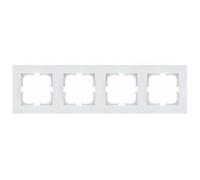 EXEN - Serie KARELL - Marco Interruptor de Pared 4-Módulos, Cuádruple para Interruptores de Luz y Enchufes - Panel para Interruptores de Luz y Enchufes de Pared - Blanco - 296mm - K104/04E