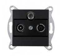 EXEN - Toma de Antena RTV-SAT con Filtrado - Toma Terminal con Filtro, Empotrada, Negra - All-in-One, Compatible con las Series KARELL/ODAK/COMFORT - 279/14E