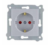 EXEN - Toma de Pared Schuko con Protección Táctil - Plata, Montaje Empotrable Toma de Corriente 16A 250V - All-in-One Compatible con Las Series KARELL/ODAK/COMFORT - 238/10E