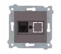 EXEN - Única Toma de Red Cat.6 - Mocha, Montaje Empotrable Toma de Corriente - 1x Puerto RJ45 - All-in-One Compatible con Las Series KARELL/ODAK/COMFORT - 253/15E