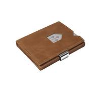 EXENTRI Cartera de Cuero con Tres Pliegues Bloqueo RFID con Clip de Cierre de Acero Inoxidable